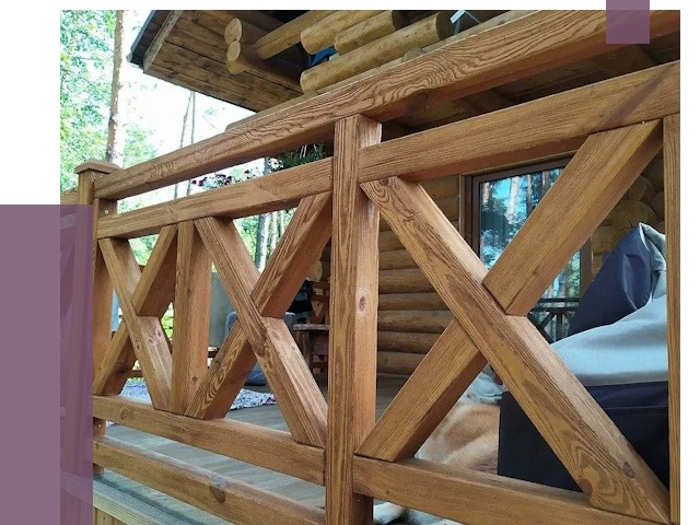 Деревянные перила под ключ в Минусинске от 7621 руб. 