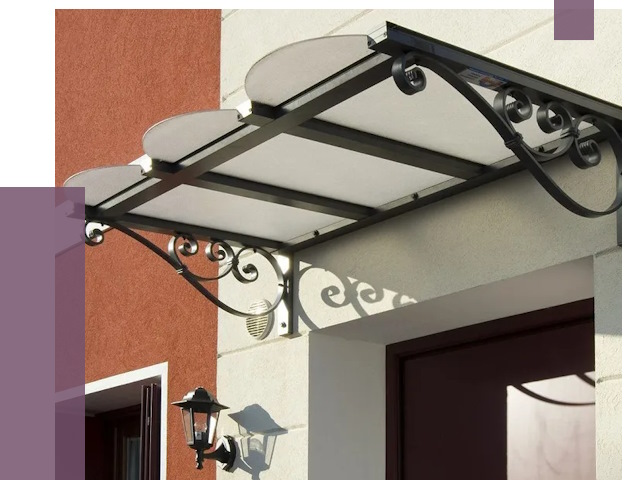 Односкатные козырьки в Минусинске от 8332 руб.  | ПРОЛЁТ-Мнс