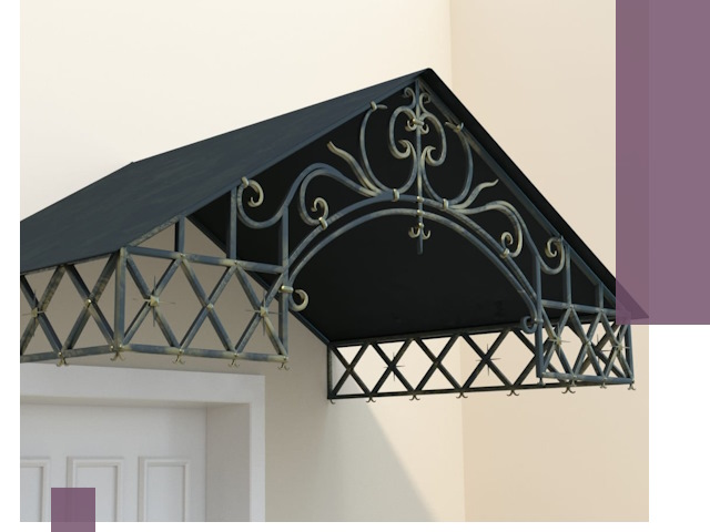 Двускатные металлические козырьки под ключ в Минусинске